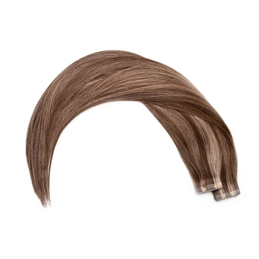 Velvet/Mocha Piano Colour Tape Hair Extensions Ultimate 21.5-22 Inches